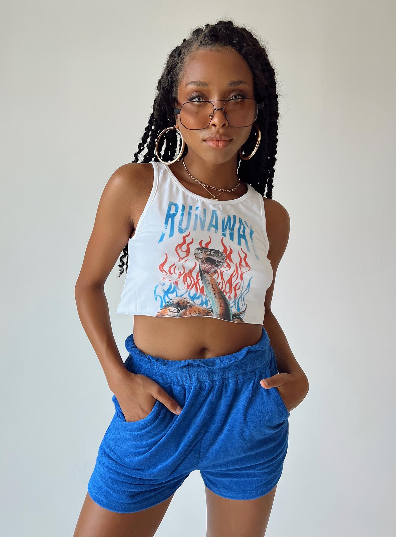 Caleigh Shorts Blue sold by Princess Polly