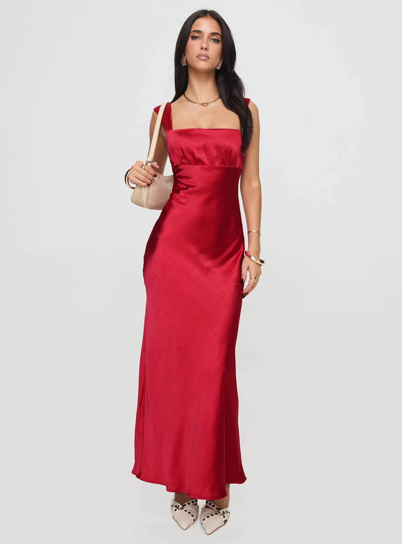 Radioactive Bias Cut Maxi Dress Red sold by Princess Polly product image thumbnail 3