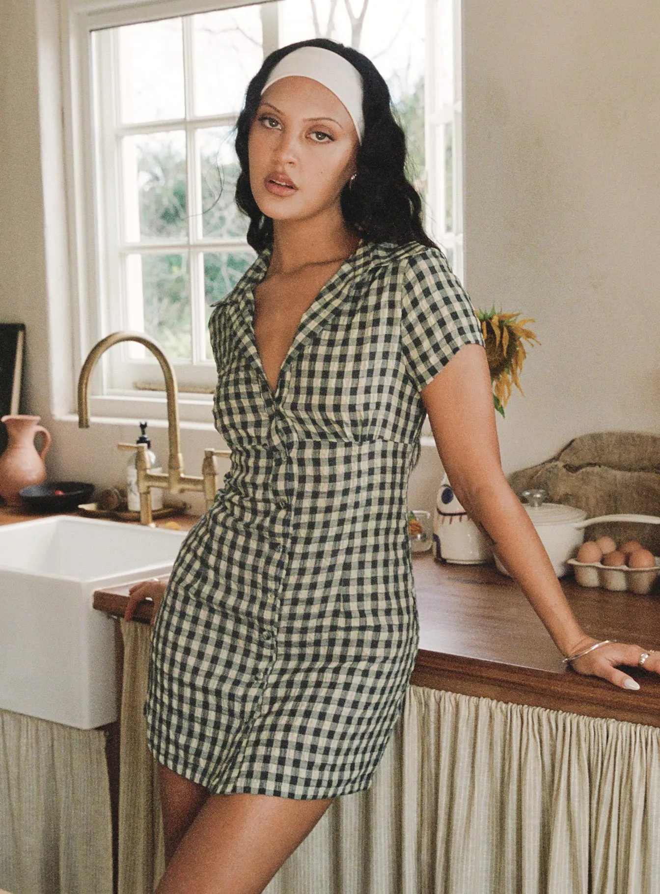 Motley Mini Dress Brown Check sold by Princess Polly product image thumbnail 2