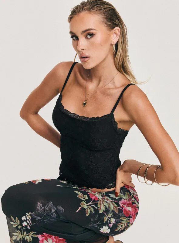 Zachariah Cami Top Black sold by Princess Polly