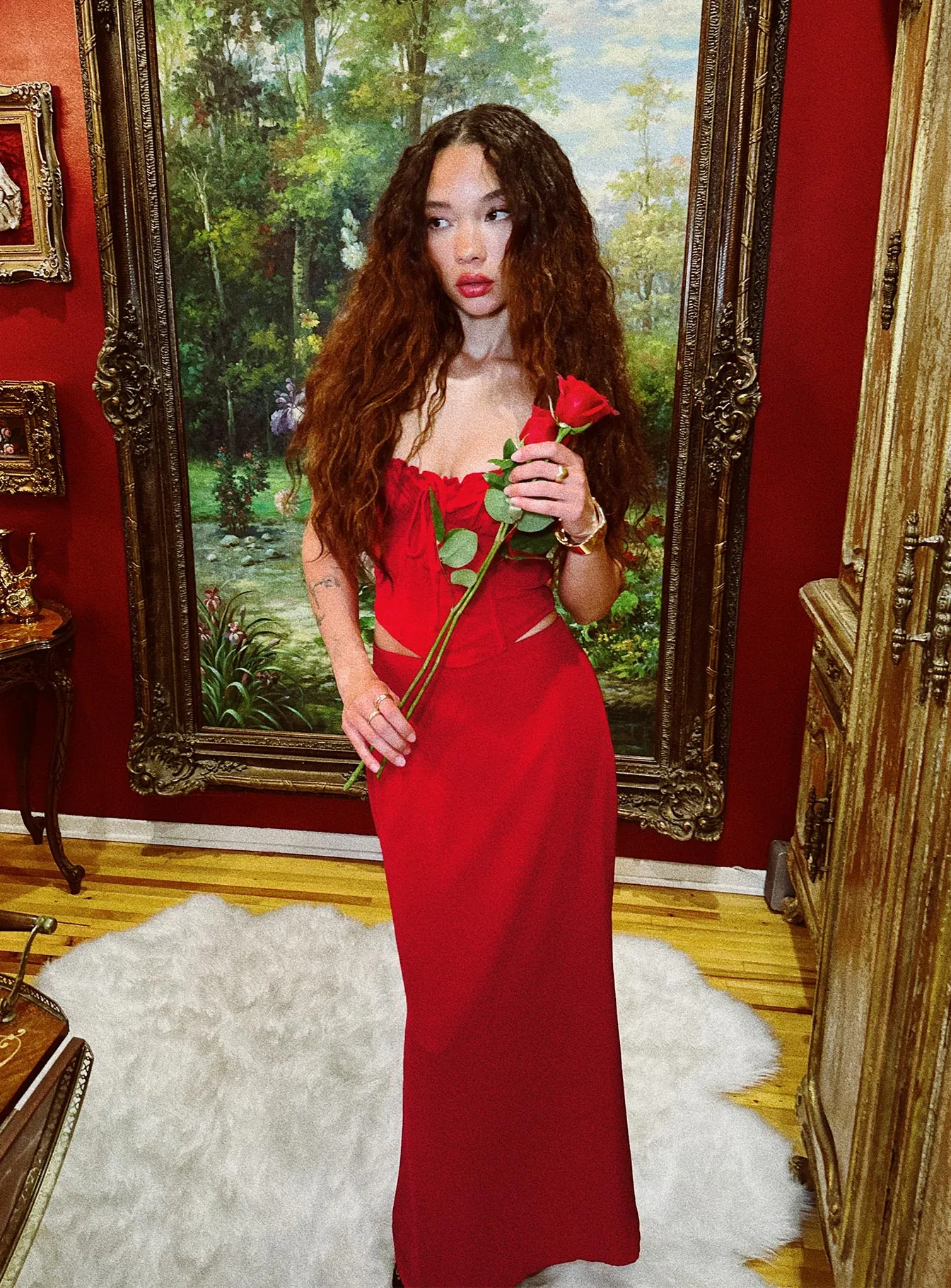 Orianne Maxi Skirt Red sold by Princess Polly product image thumbnail 2