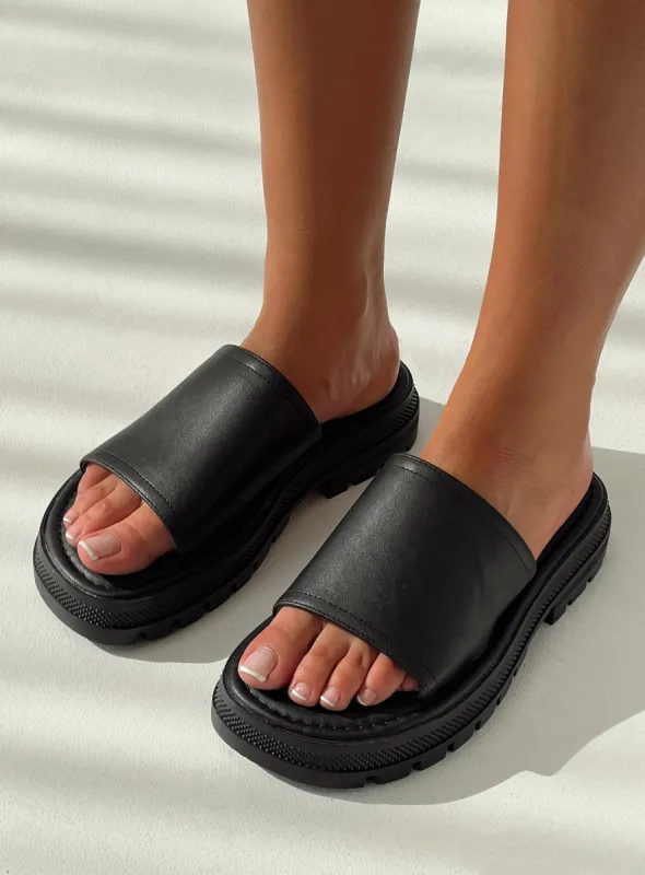 Therapy Raid Sandals Black sold by Princess Polly
