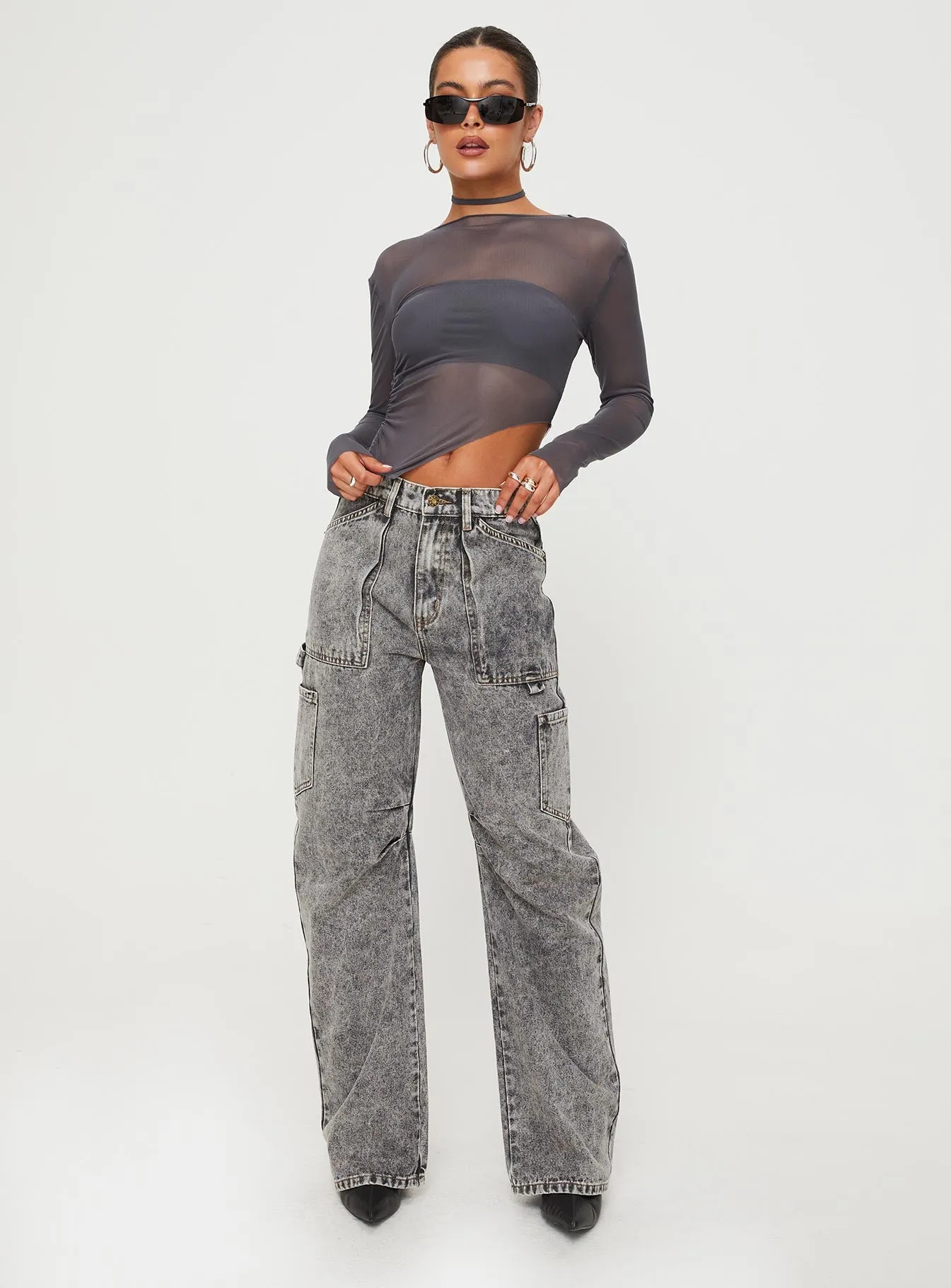 Marier Long Sleeve Top Slate sold by Princess Polly product image thumbnail 2