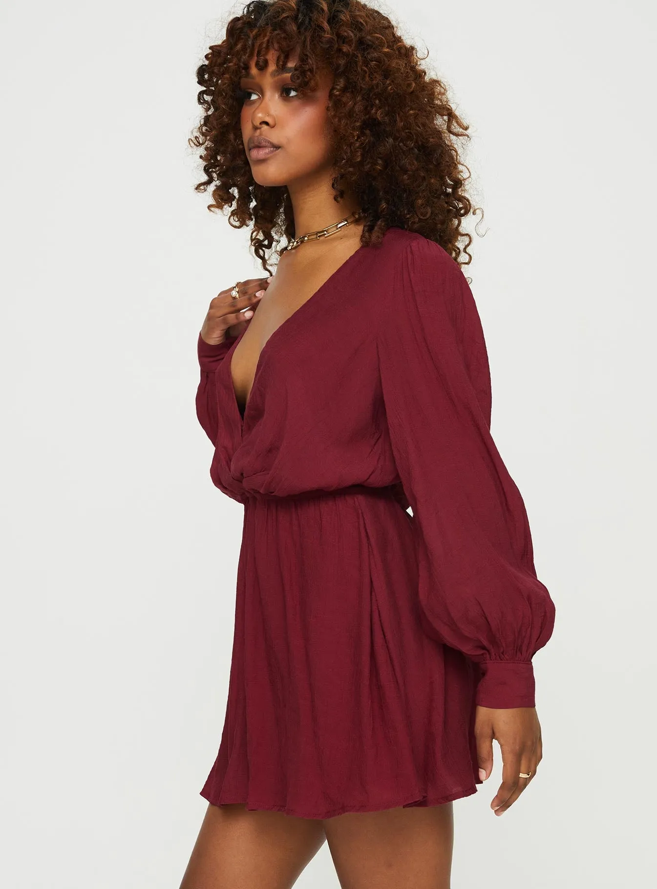 Moonscape Romper Burgundy sold by Princess Polly product image thumbnail 3