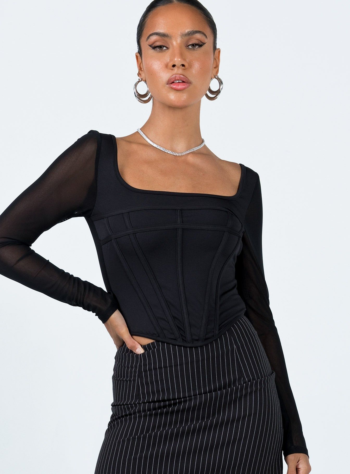 Costello Long Sleeve Top Black sold by Princess Polly product image thumbnail 2