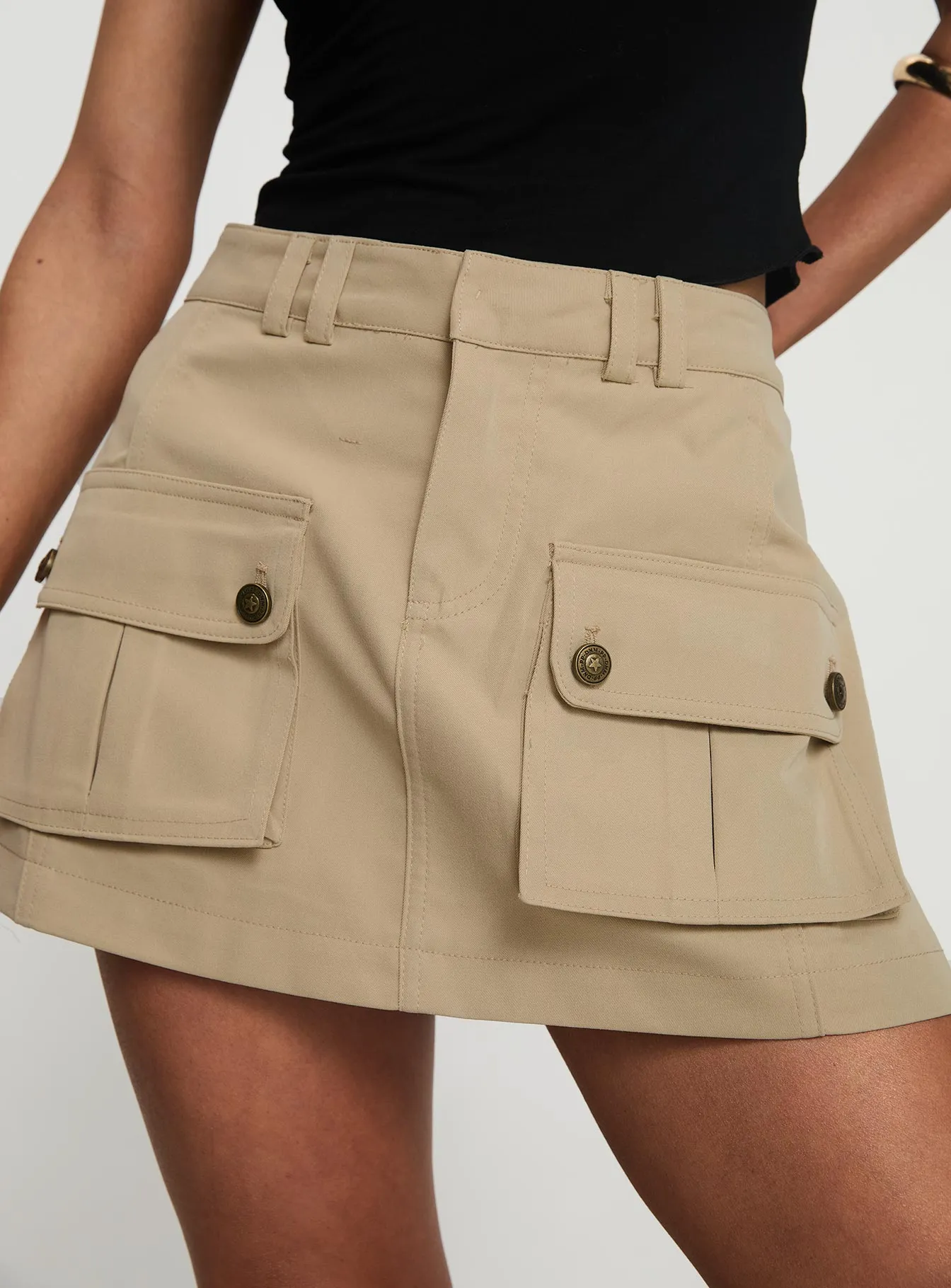 Alcedo Cargo Mini Skirt Taupe sold by Princess Polly product image thumbnail 5