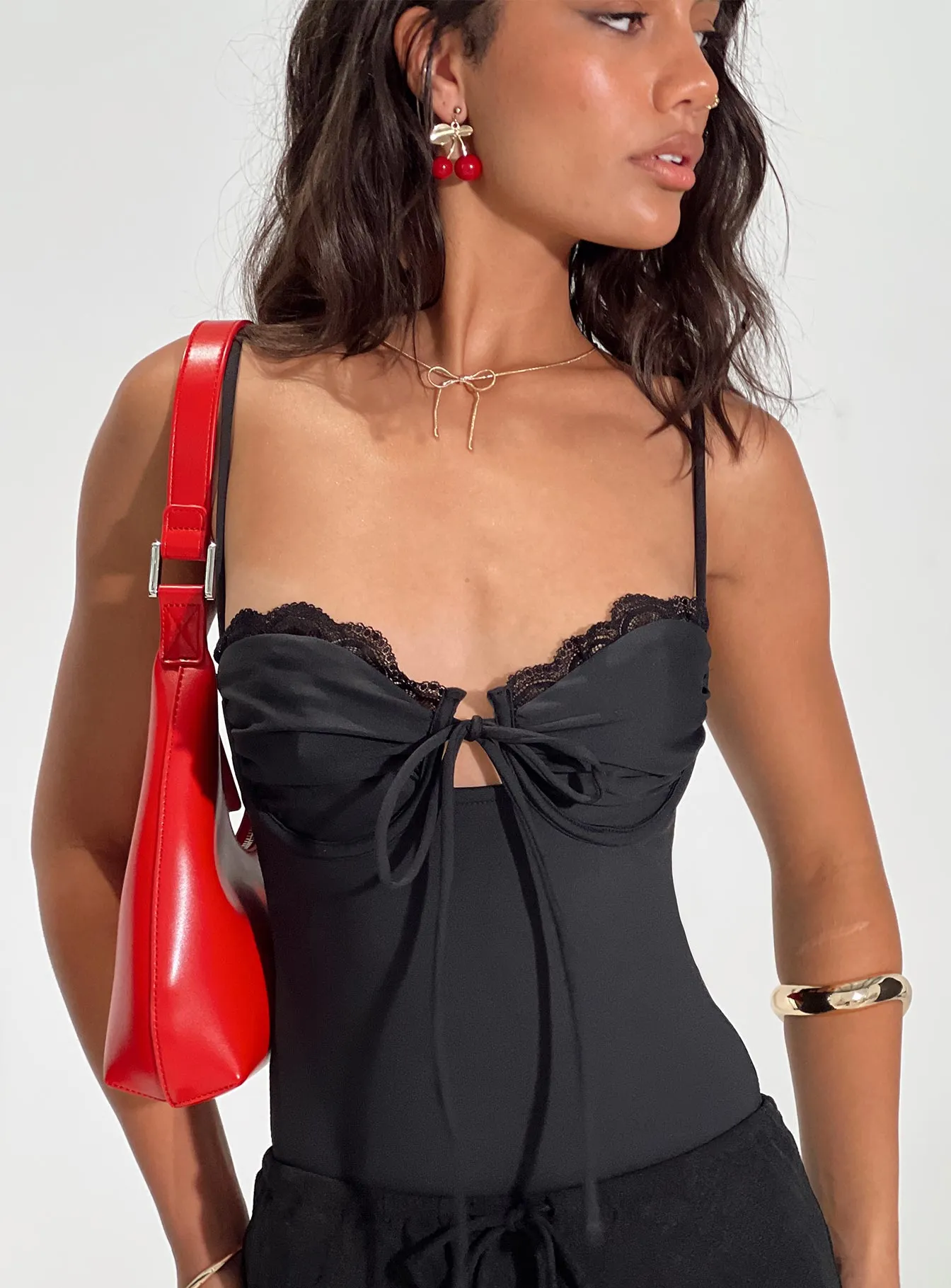 Monument Bodysuit Black sold by Princess Polly