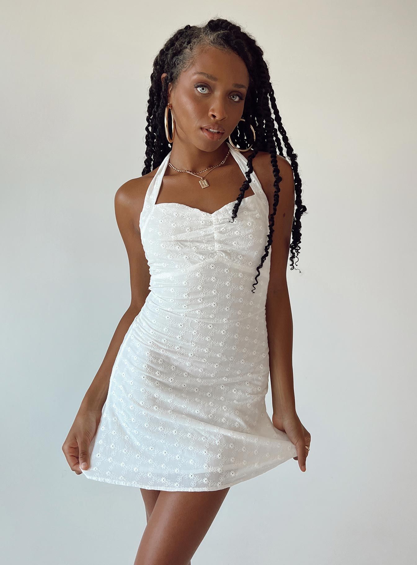 Aycer Mini Dress White sold by Princess Polly