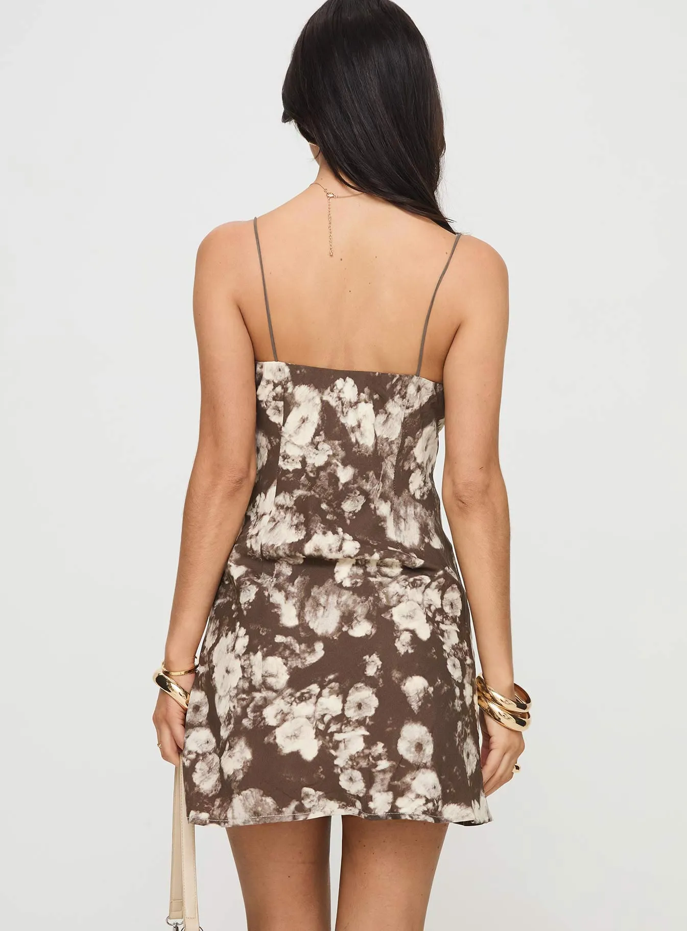 Marilyn Mini Dress Brown / Floral sold by Princess Polly product image thumbnail 5