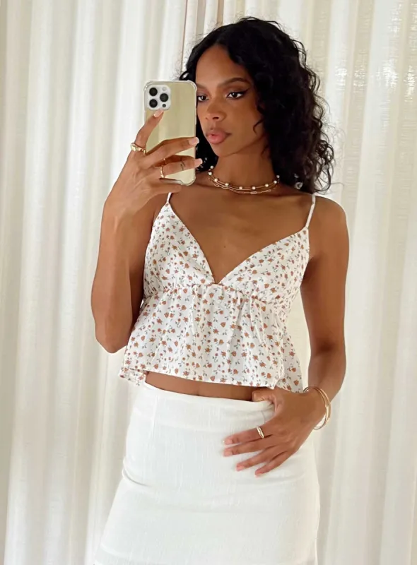 Koko Top White Floral sold by Princess Polly