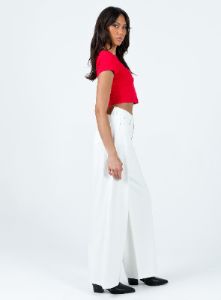 Patridge Wide Leg Jeans White sold by Princess Polly
