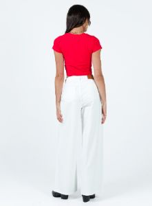 Patridge Wide Leg Jeans White sold by Princess Polly