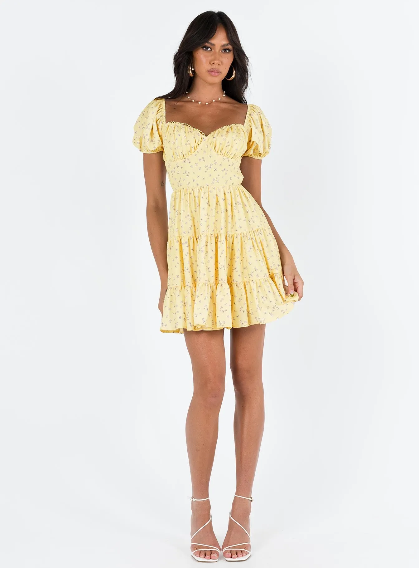 Danny Mini Dress Yellow Floral sold by Princess Polly product image thumbnail 4