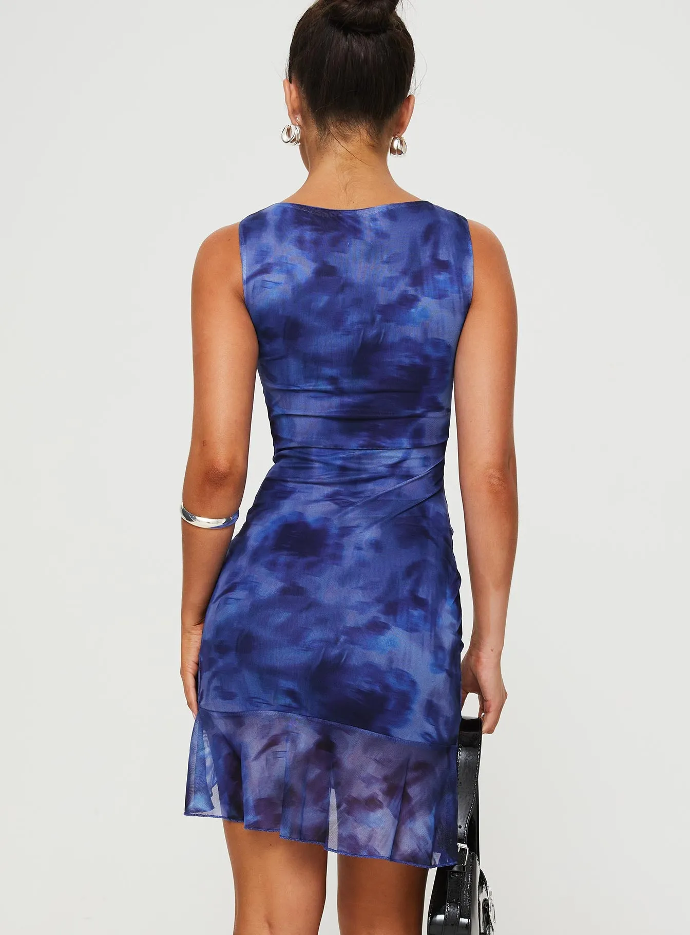 Molita Ruffle Hem Dress Mini Dress Navy sold by Princess Polly product image thumbnail 4