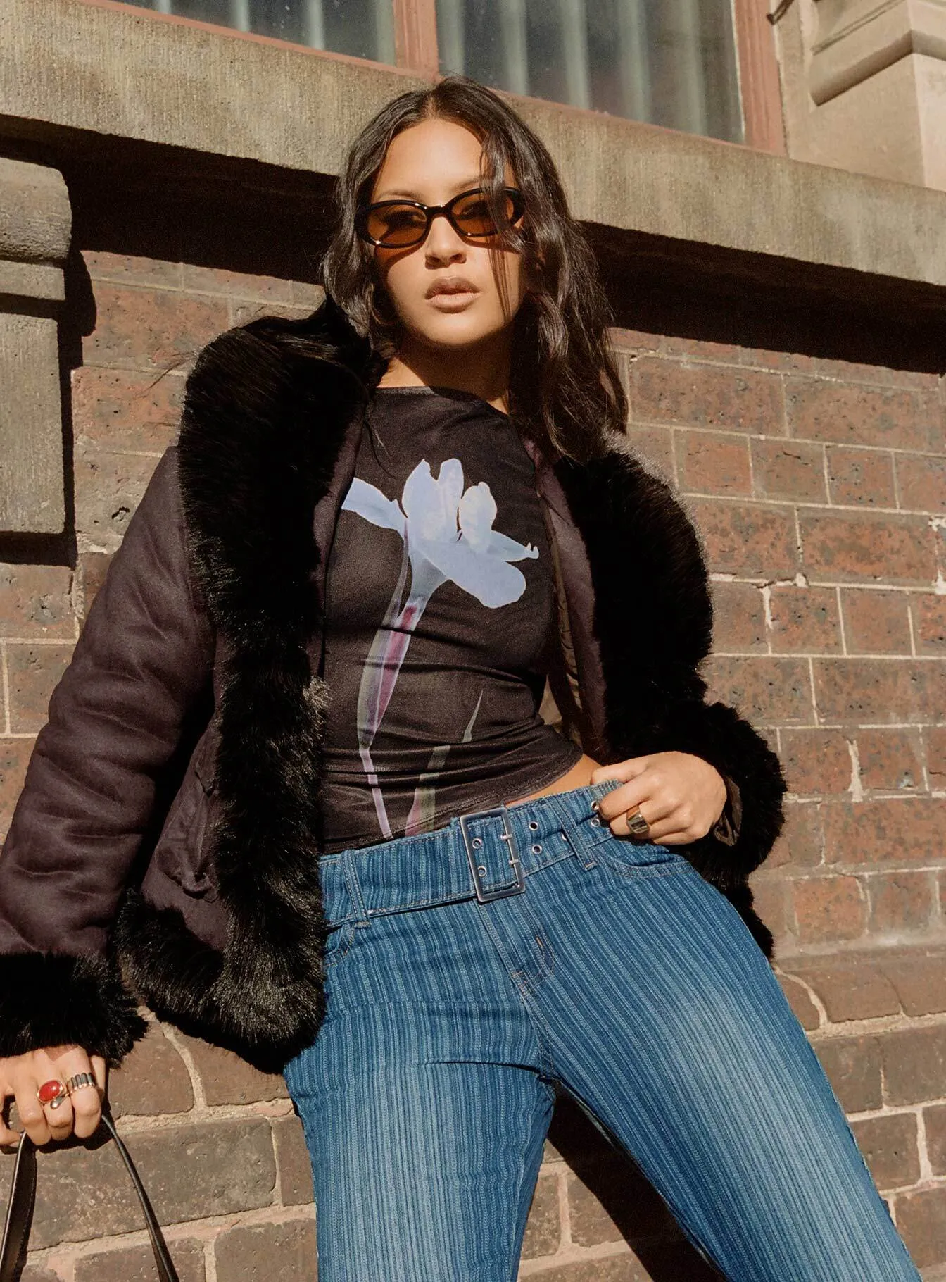 Graciel Penny Lane Jacket Chocolate sold by Princess Polly