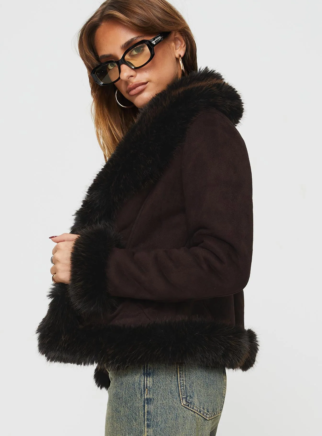 Graciel Penny Lane Jacket Chocolate sold by Princess Polly product image thumbnail 5