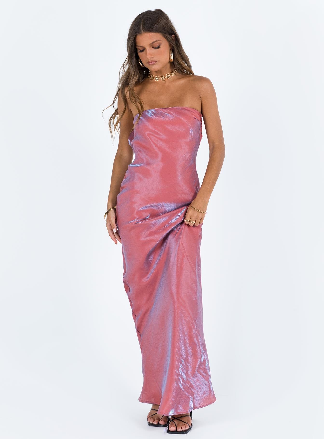 Aysa Strapless Maxi Dress Pink sold by Princess Polly product image thumbnail 3