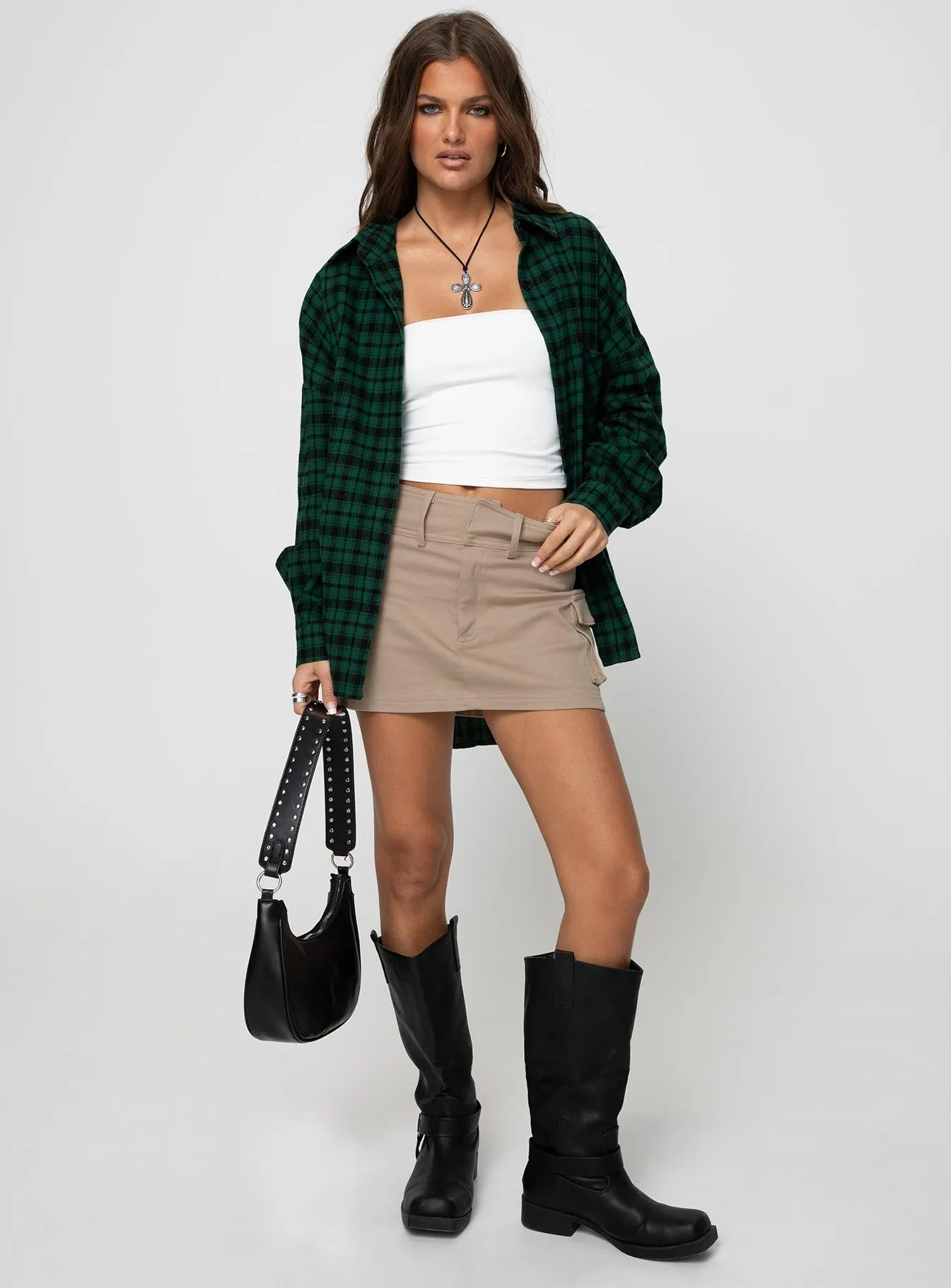 Stark Shirt Green Check sold by Princess Polly product image thumbnail 2