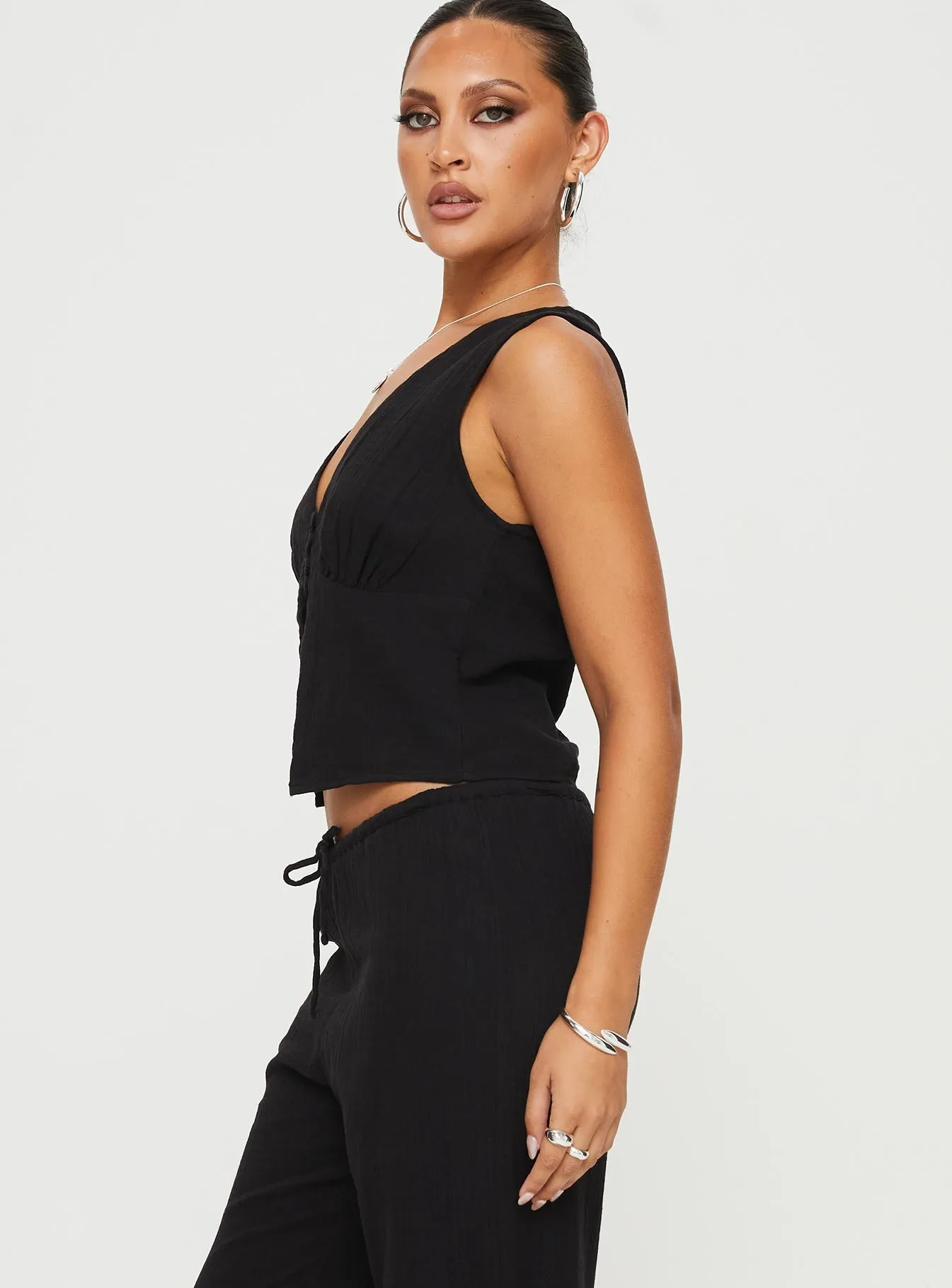 Momo Vest Top Black sold by Princess Polly product image thumbnail 4