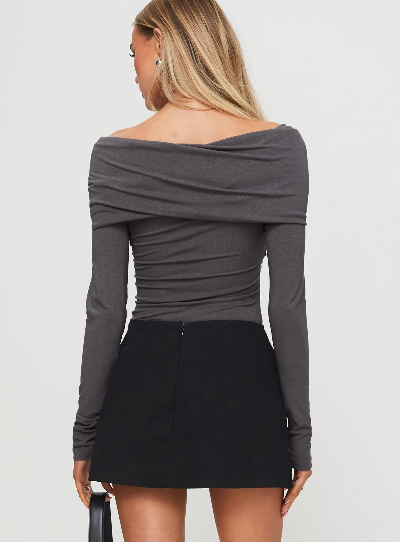 Sundlow Off Shoulder Bodysuit Slate sold by Princess Polly product image thumbnail 5
