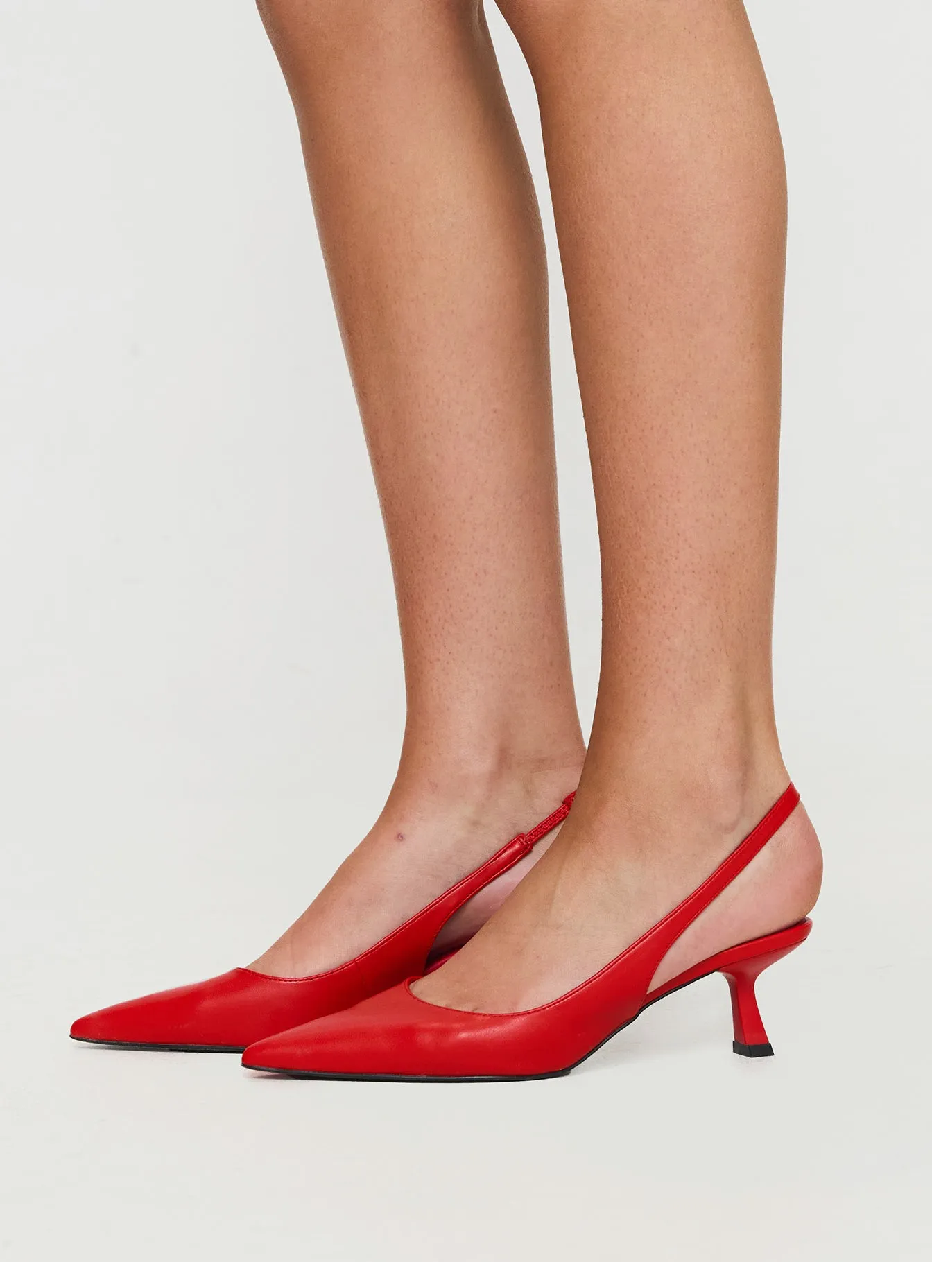 Denalia Pointed Toe Heels Red Matte sold by Princess Polly product image thumbnail 3
