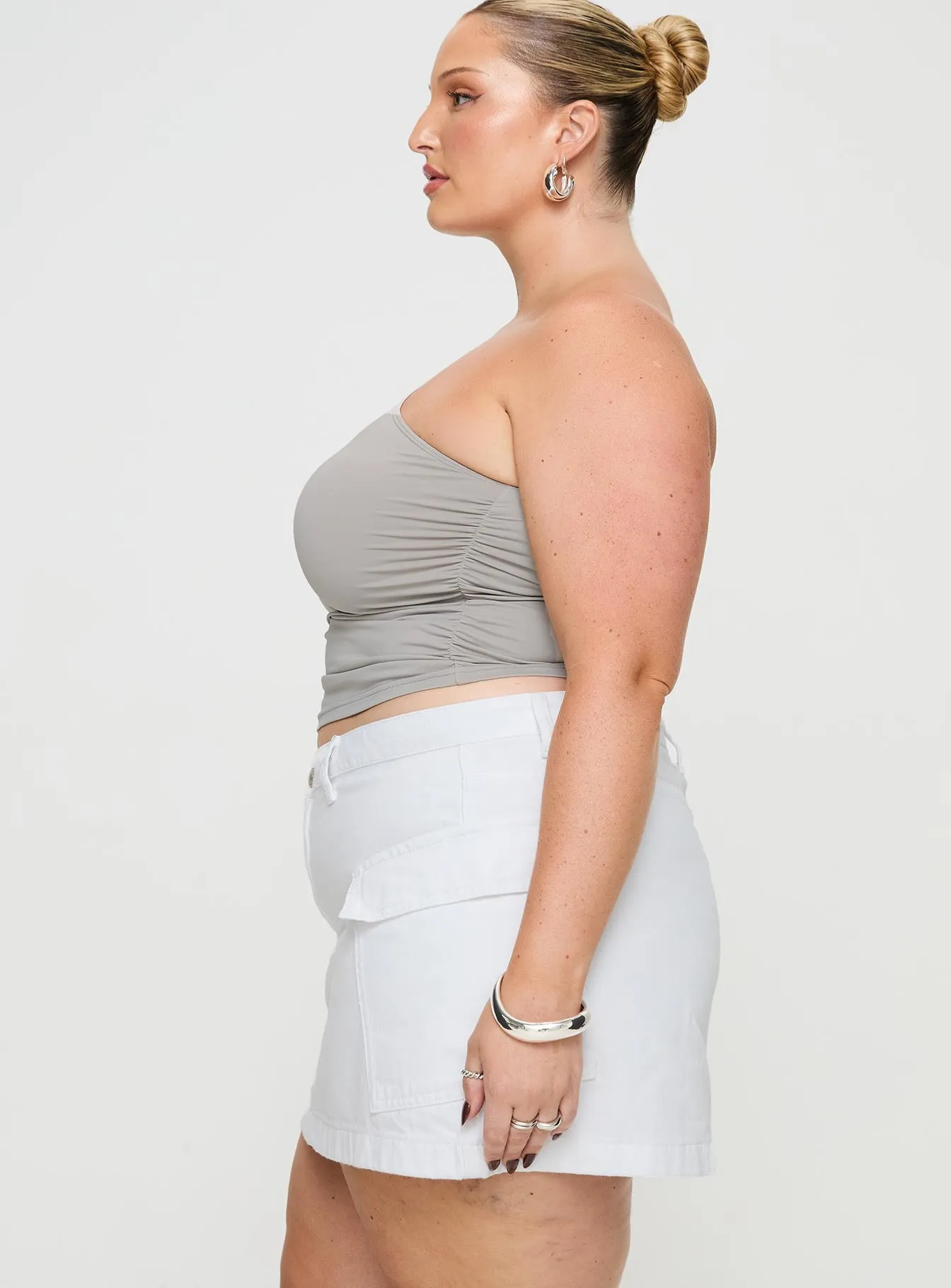 Zakai Cargo Denim Mini Skirt White Denim Curve sold by Princess Polly product image thumbnail 4