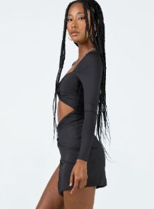 Maxam Long Sleeve Mini Dress Black sold by Princess Polly