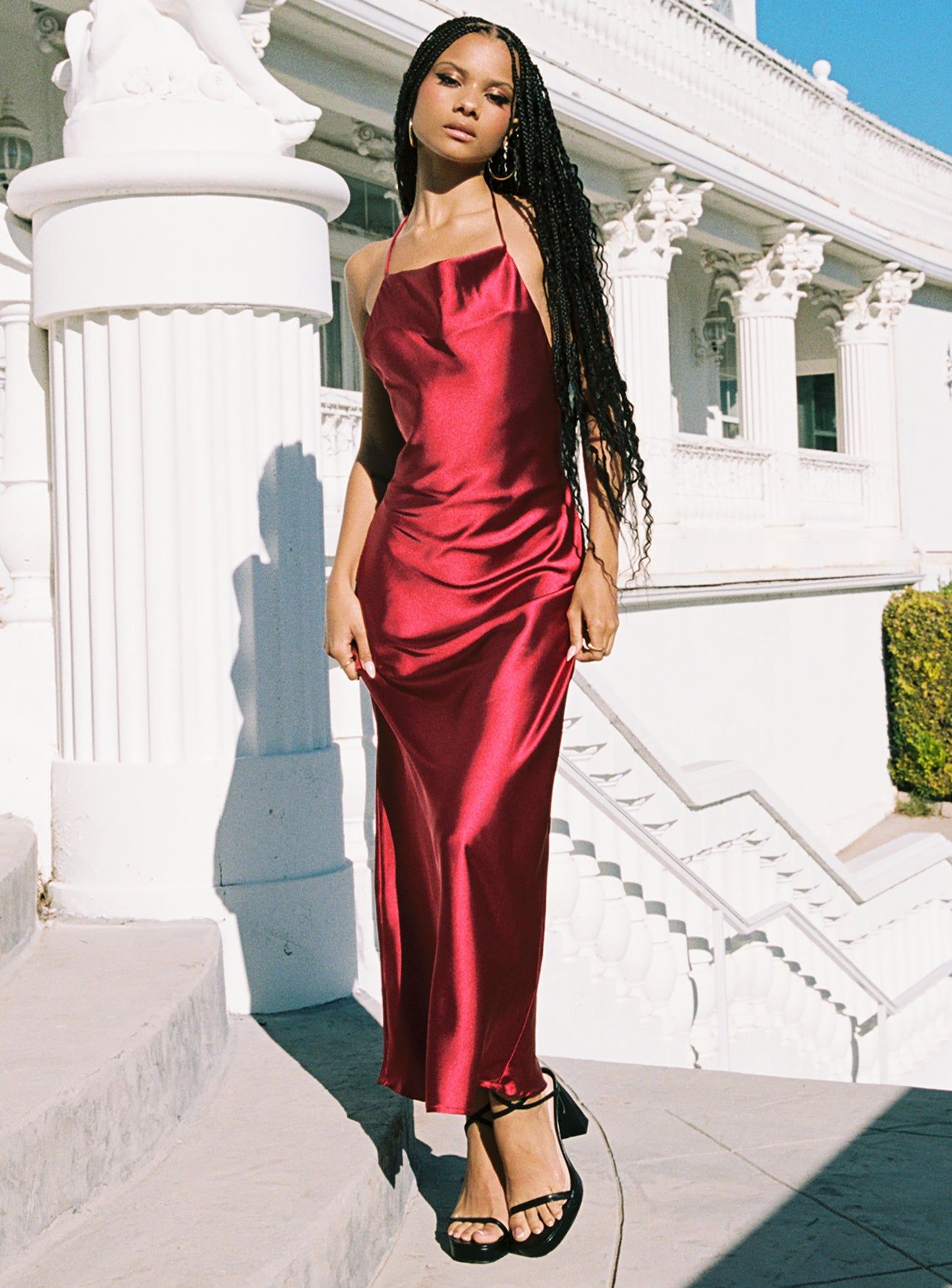 Broughton Halter Maxi Dress Burgundy sold by Princess Polly product image thumbnail 2