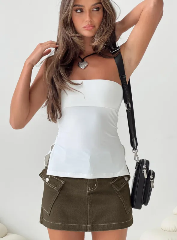 Strutter Strapless Top White sold by Princess Polly