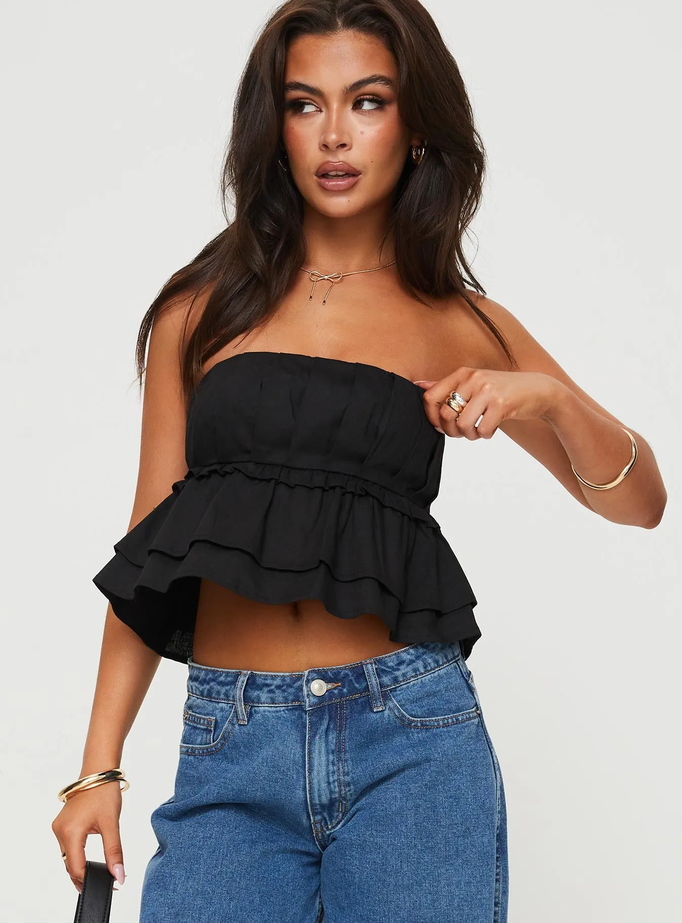 Ericka Strapless Top Black sold by Princess Polly product image thumbnail 2