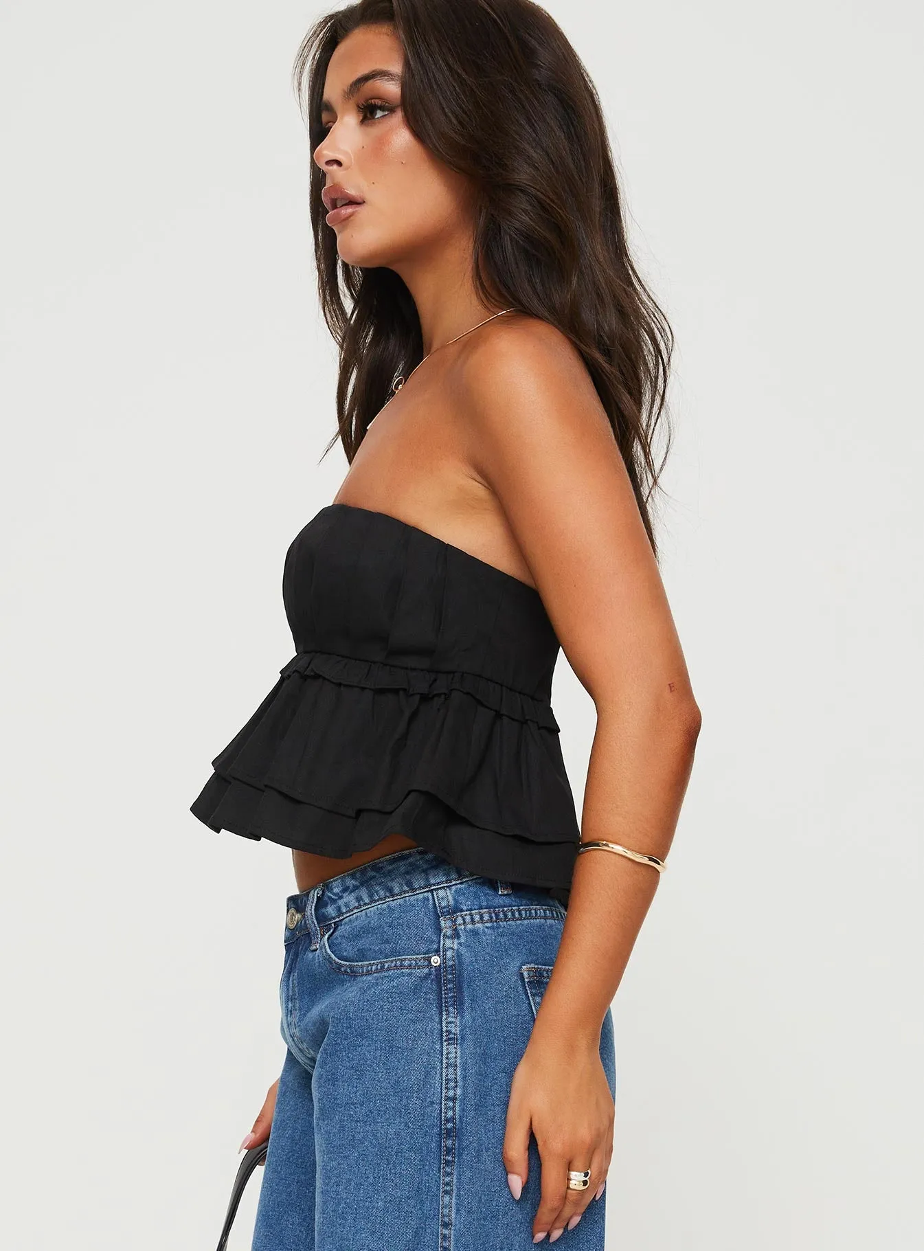 Ericka Strapless Top Black sold by Princess Polly product image thumbnail 4