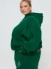 Princess Polly Hooded Sweatshirt Script Green / Ivory Curve sold by Princess Polly