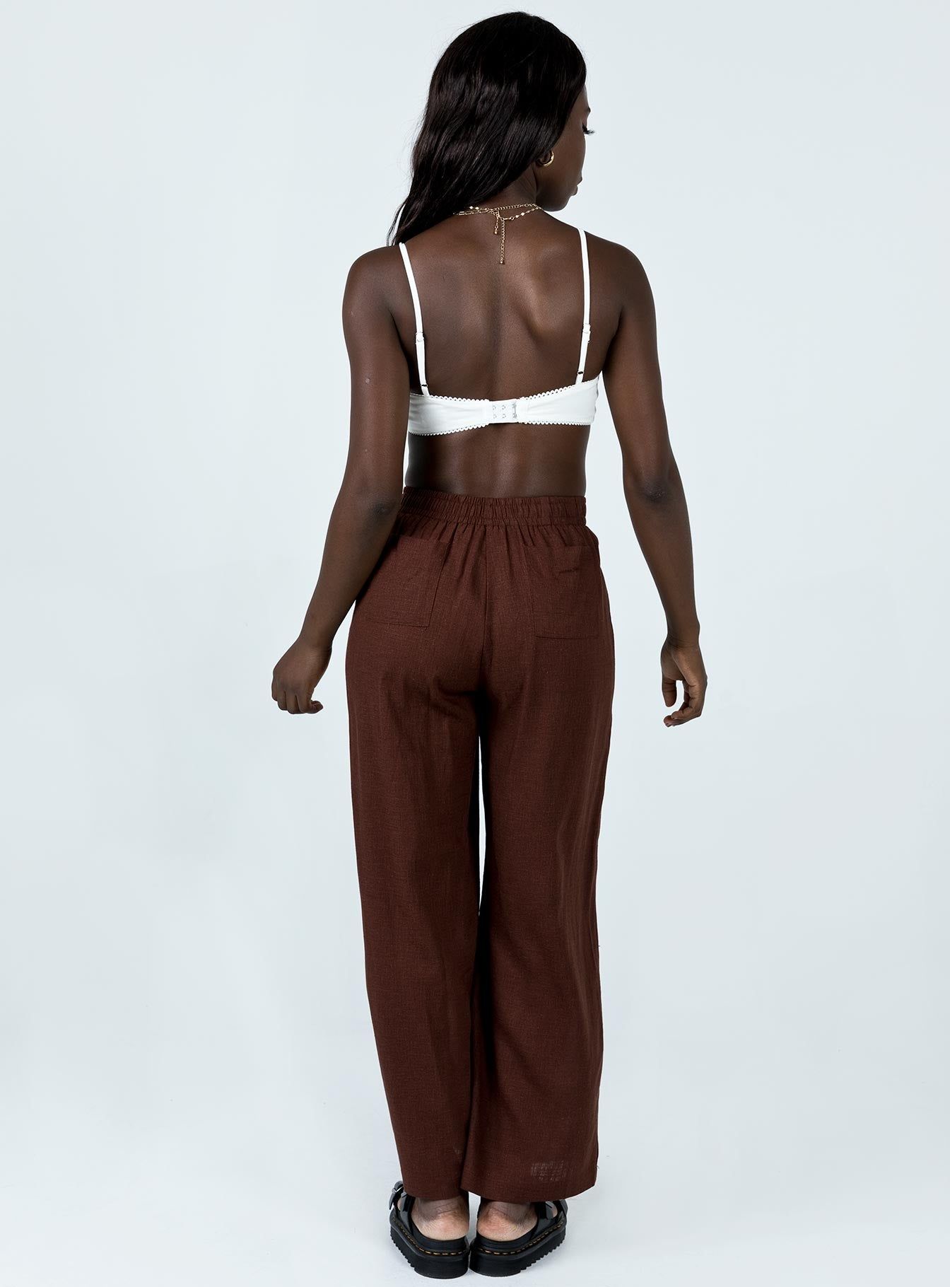 Louis Linen Blend Pants Brown sold by Princess Polly product image thumbnail 4