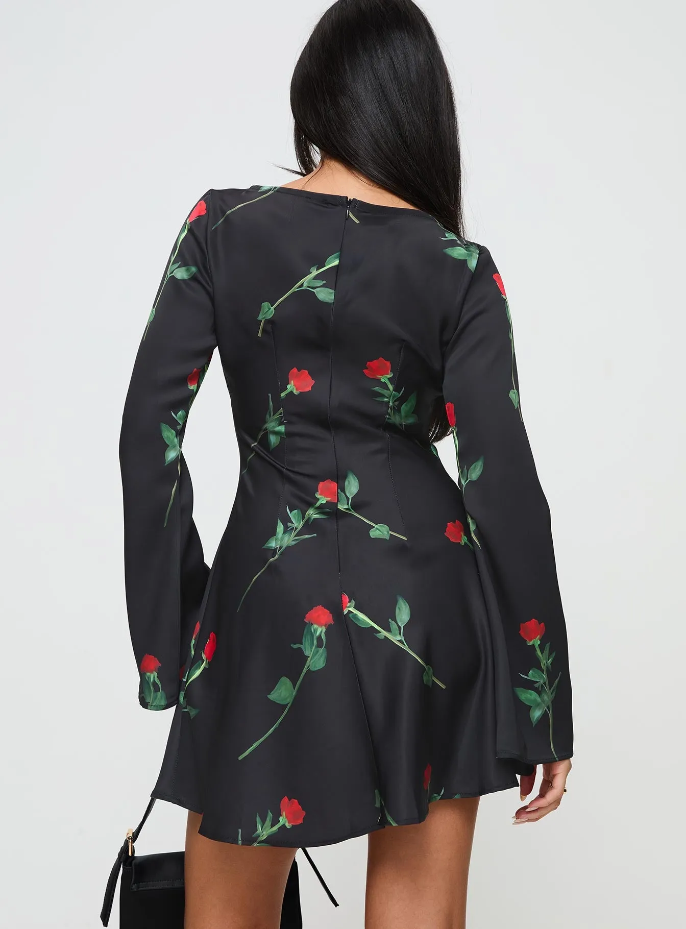 Heartfelt Long Sleeve Mini Dress Black sold by Princess Polly product image thumbnail 5