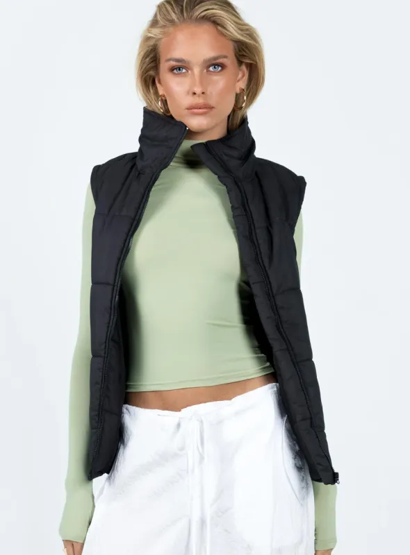 Coulter Puffer Vest Black sold by Princess Polly