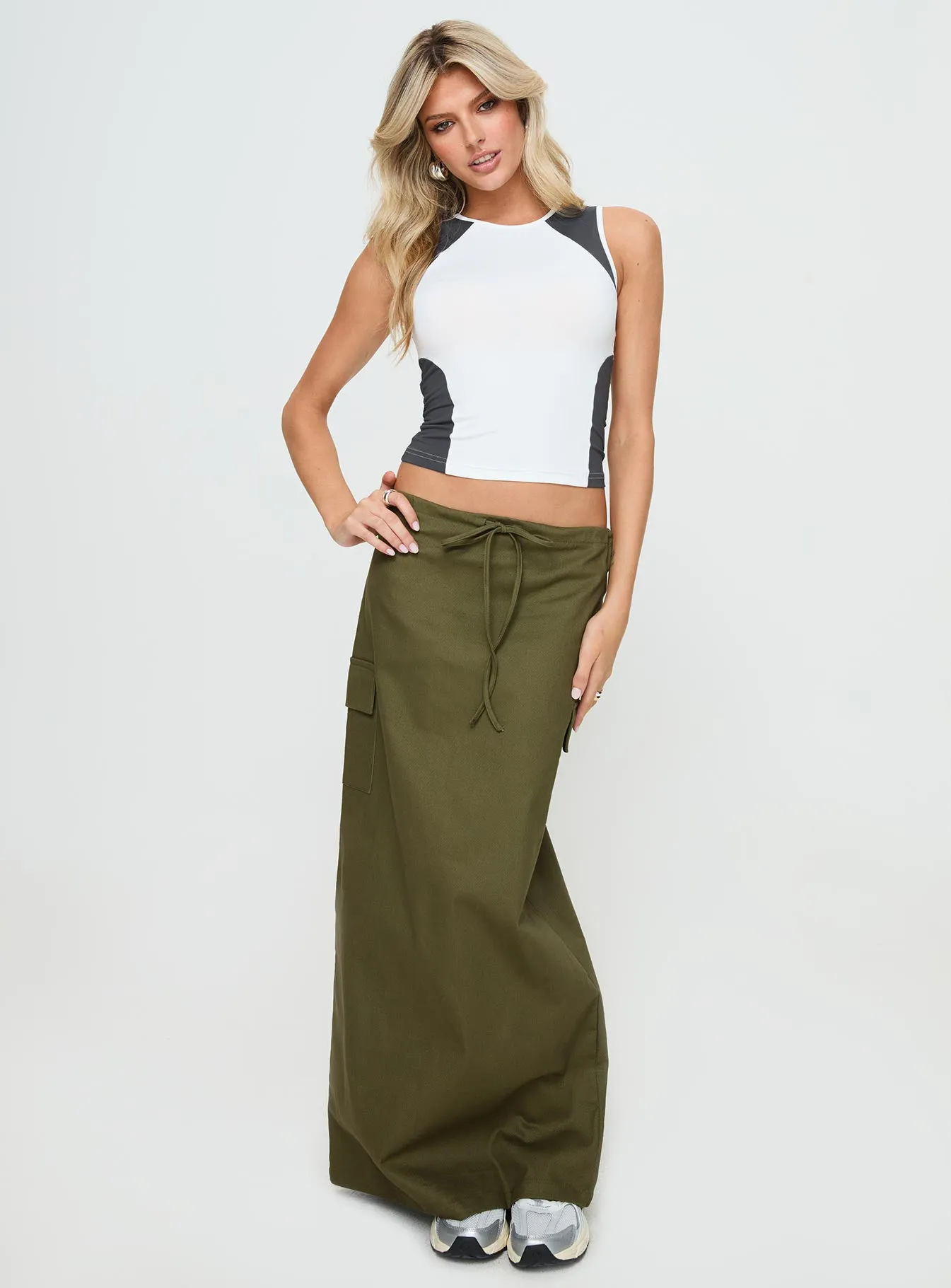 My Girl Maxi Skirt Olive sold by Princess Polly product image thumbnail 2