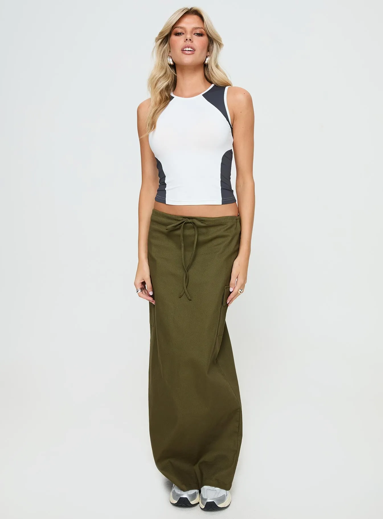 My Girl Maxi Skirt Olive sold by Princess Polly product image thumbnail 3