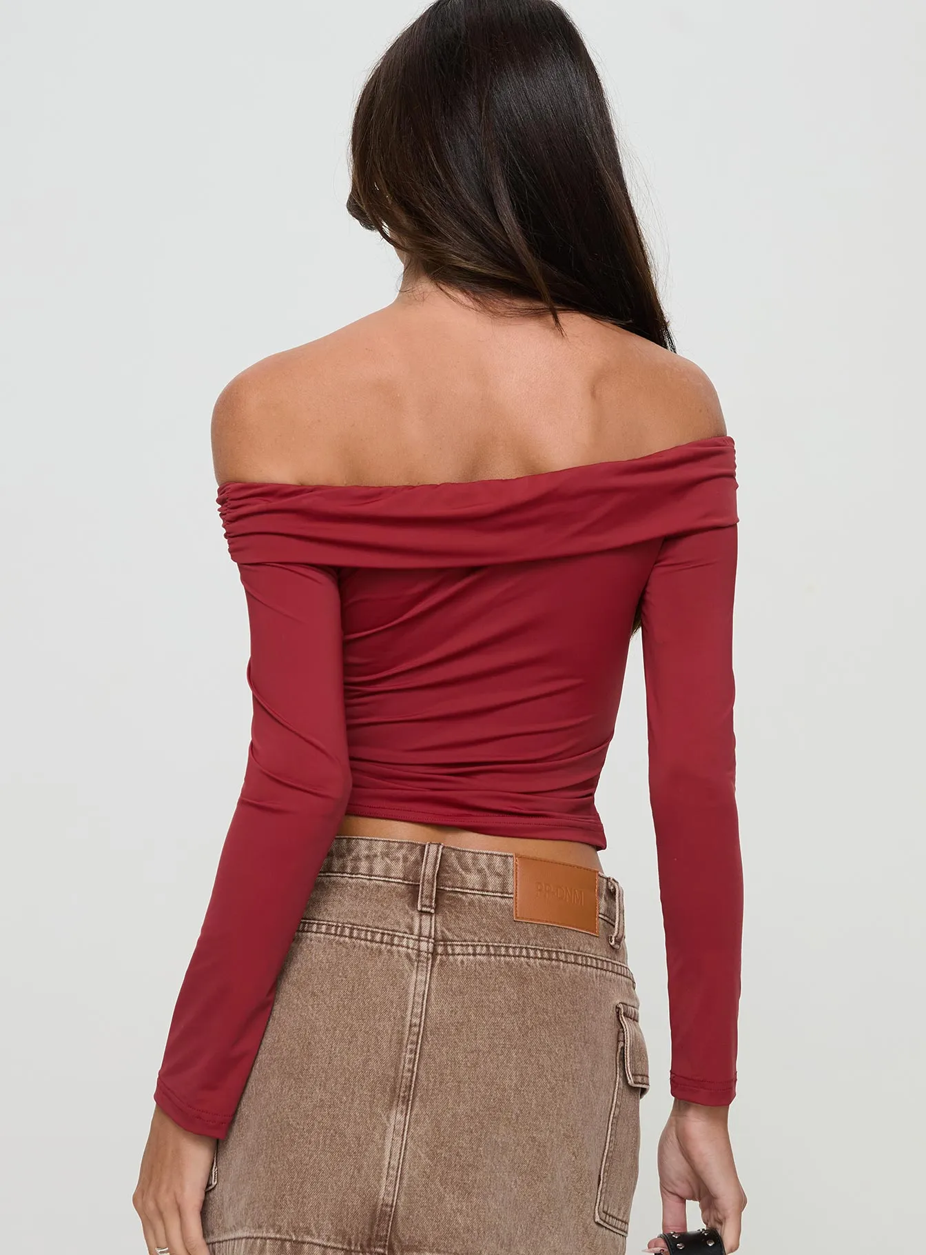 Kressida Off The Shoulder Top Red sold by Princess Polly product image thumbnail 5
