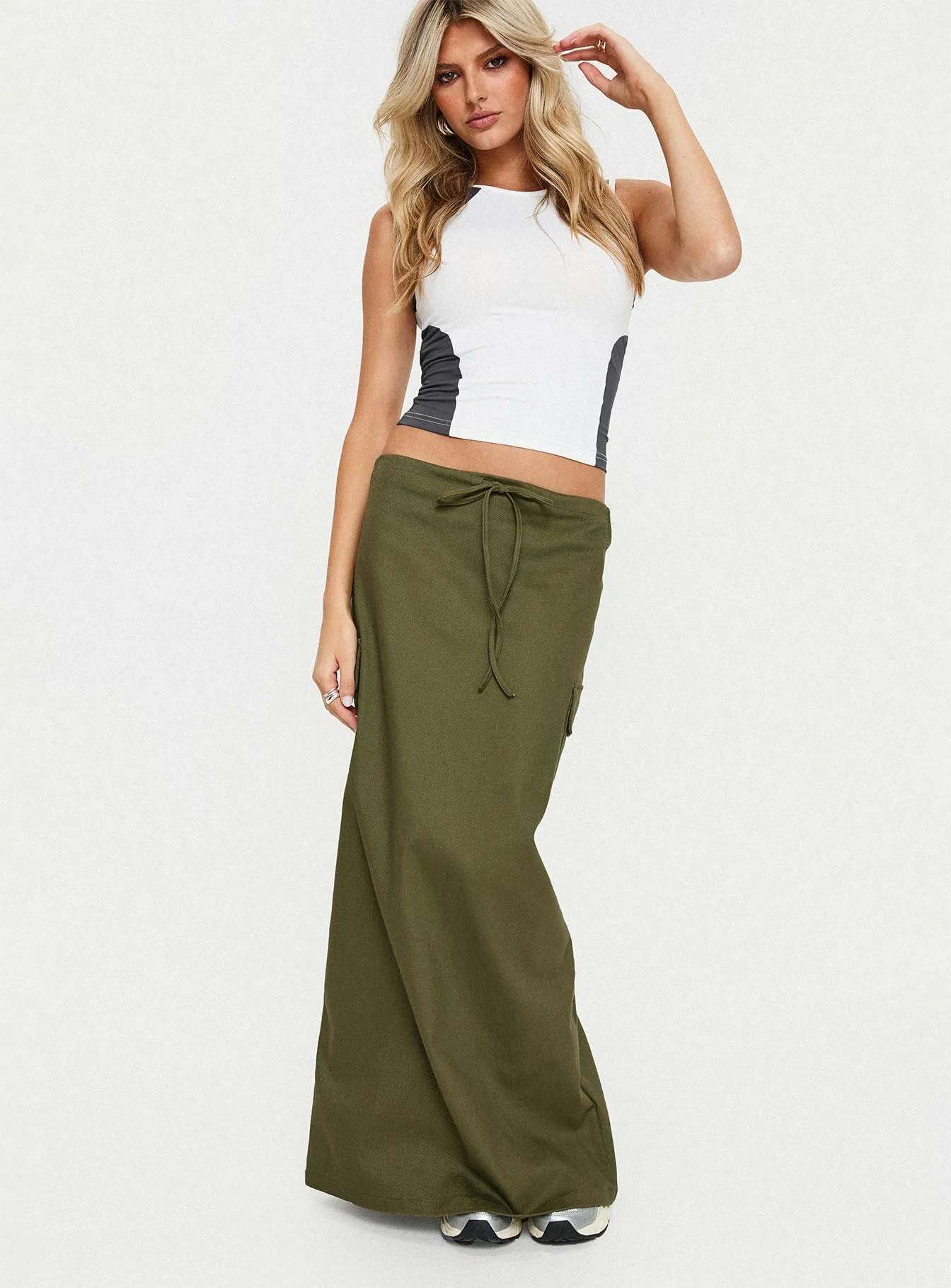 My Girl Maxi Skirt Olive sold by Princess Polly