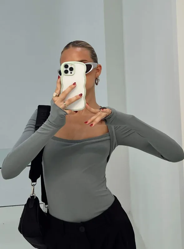 Kentwell Bolero Bodysuit Slate sold by Princess Polly