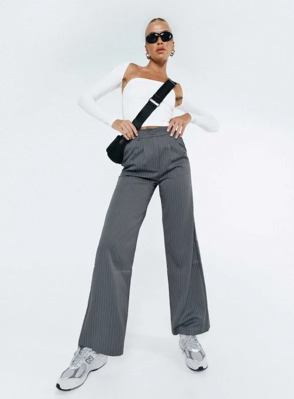 Archer Pants Pinstripe Grey Tall sold by Princess Polly