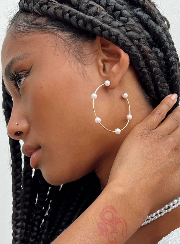 Pearce Hoop Earrings Gold sold by Princess Polly
