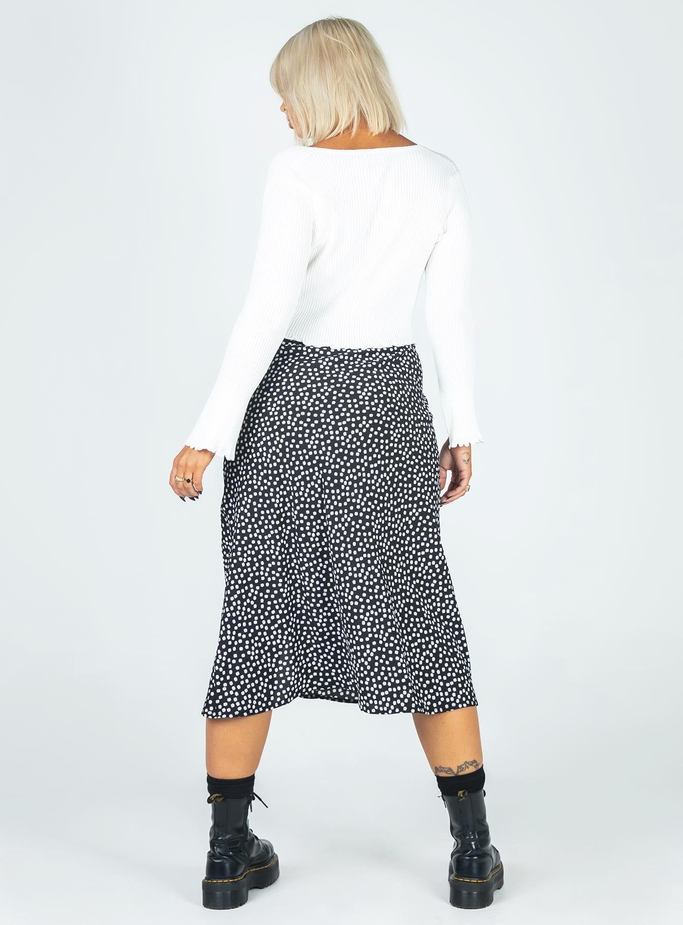 Mabel Midi Skirt Black/White sold by Princess Polly product image thumbnail 4