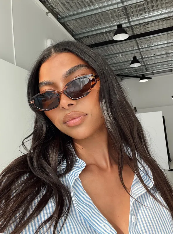 Trait Sunglasses Brown Striped sold by Princess Polly