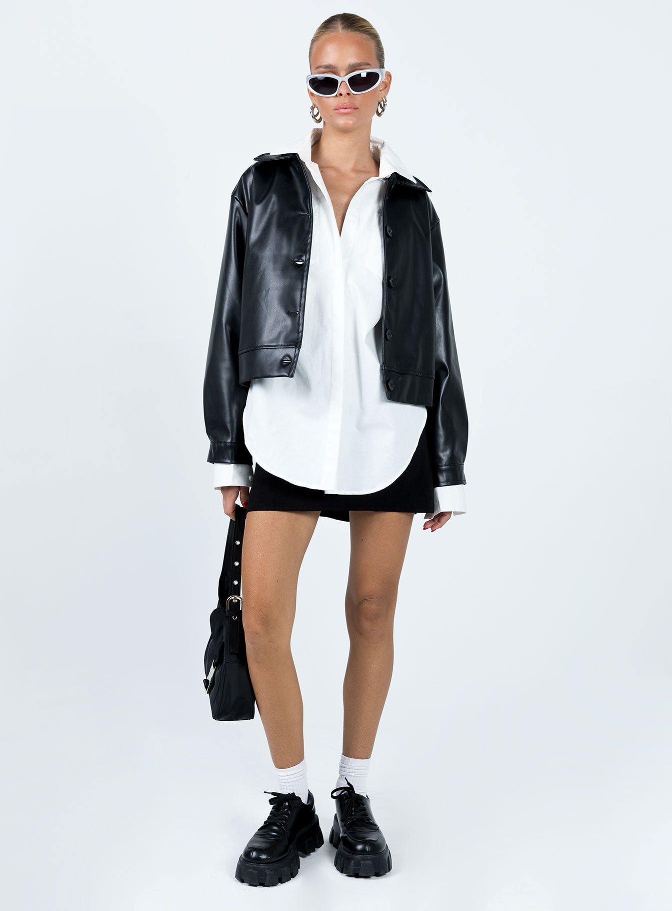 Yuka Faux Leather Jacket Black sold by Princess Polly product image thumbnail 2