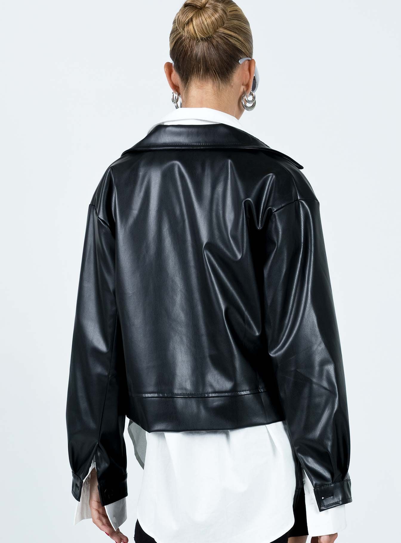 Yuka Faux Leather Jacket Black sold by Princess Polly product image thumbnail 4