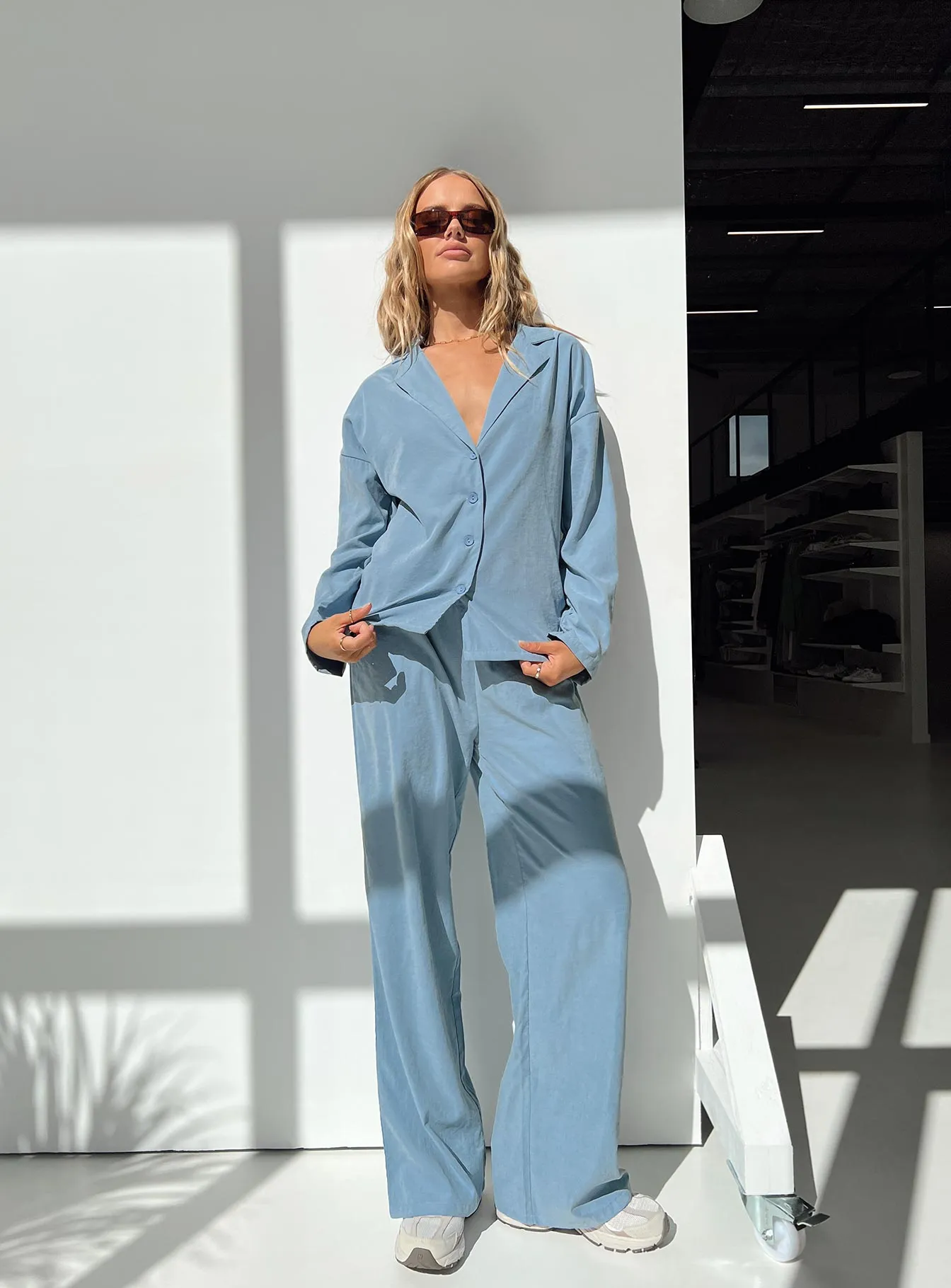 Sailing Set Dusty Blue sold by Princess Polly