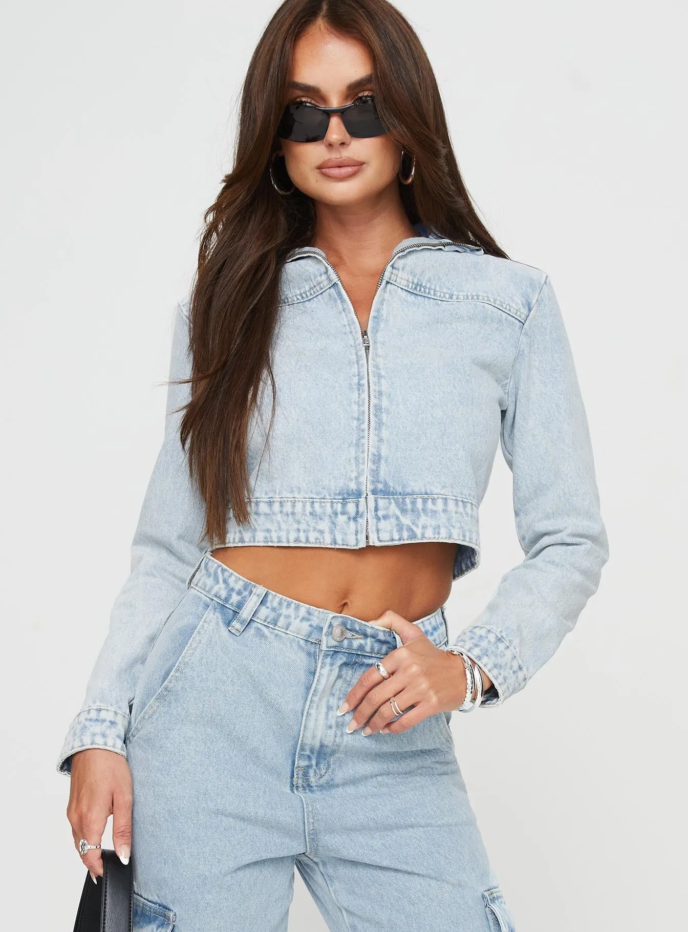 Belgrove Moto Jacket Snow Wash Denim sold by Princess Polly product image thumbnail 2