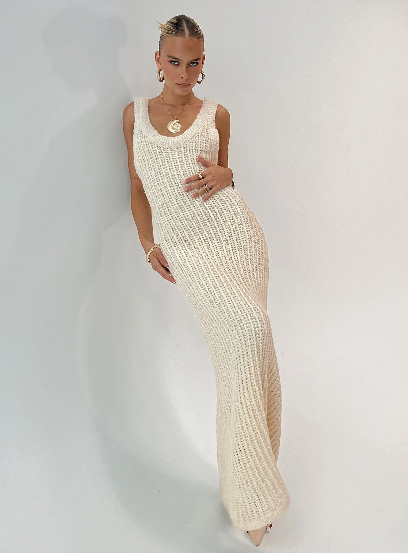 Andiamo Maxi Dress Cream sold by Princess Polly