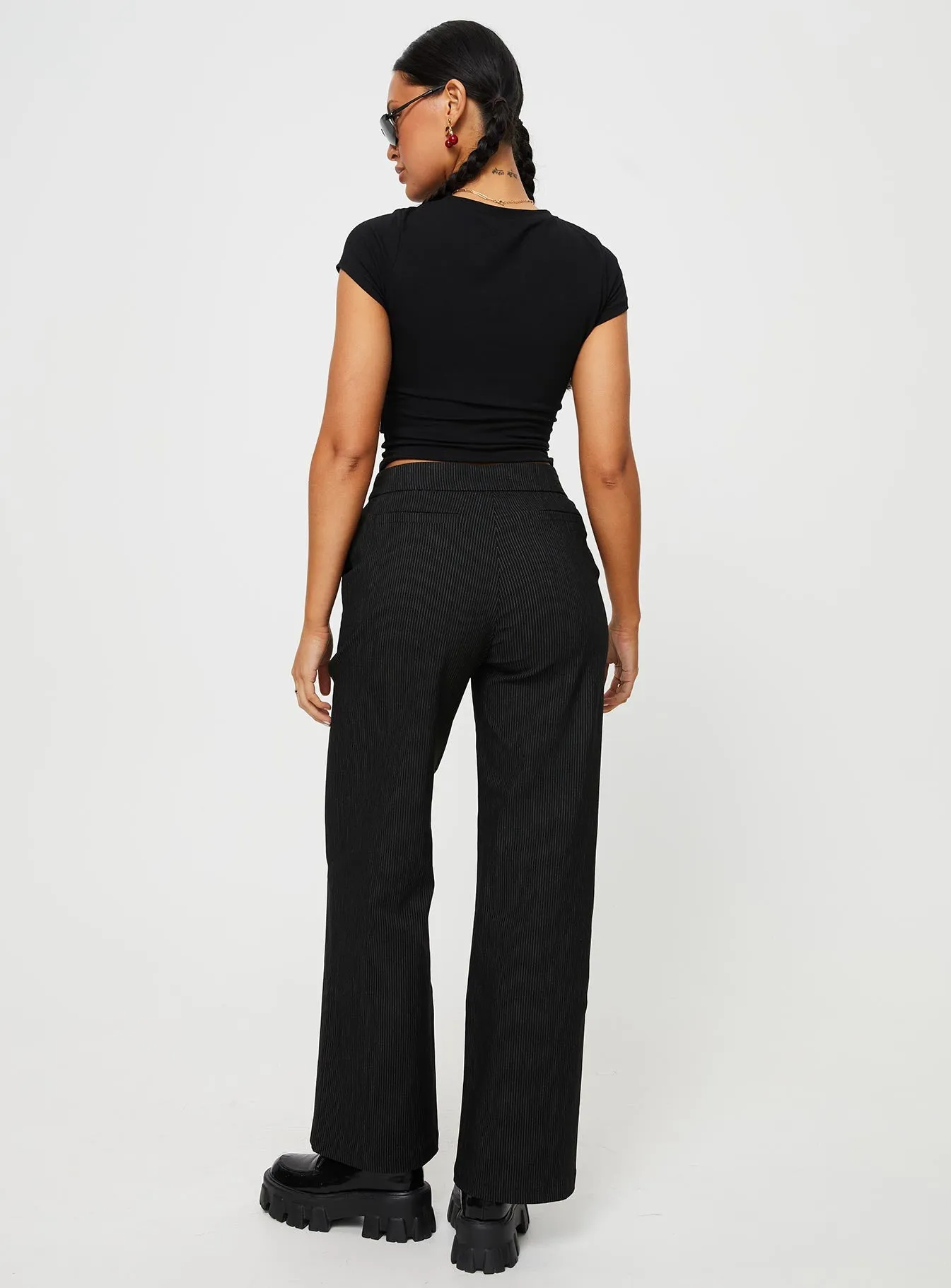 Jeller Pinstripe Pants Black sold by Princess Polly product image thumbnail 5